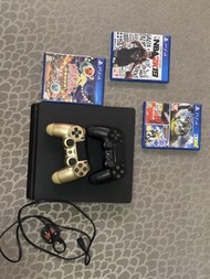 PS4 Slim 主機連兩手掣及遊戲x4