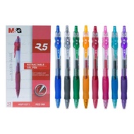 M&G R5 0.7mm Retractable Gel Pen (Blue/Blk/Red/Green/Purple /Orange/Pink)