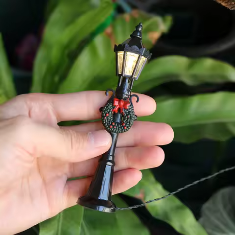 Miniature Christmas Fairy Garden Miniatures Ornaments Dollhouse Decorations Lights Village People Fi