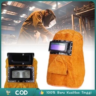 Leather Welding Mask Leather Welding Mask Welding Face Protector Full Face Electric Welding Mask Wel