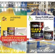 JASMINE 497 ( 5L ) APPLE BRAND EPOXY  • Floor Coating / Heavy Duty Protection / EPOXY  PAINT  / CAT EPOXY LANTAI / FLOOR CERAMIC TILES CEMENT