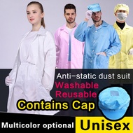 PPE Jacket Reusable Lab Gown Washable with Cap Anti Static ppe Esd Smock Gown for Women Nurse Factor