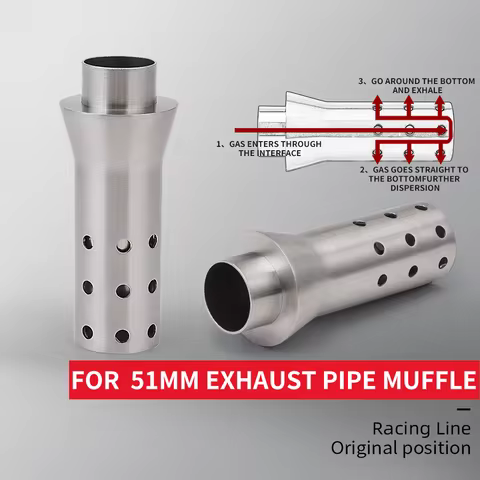 Universal 51MM Motorcycle Muffler DB Killer Catalyst Noise Sound Eliminator
