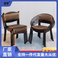 BW-6💖Rattan Chair Single Chair Rattan Home Small Rattan Chair Outdoor Balcony Outdoor Leisure Small Rattan Chair Back Ch