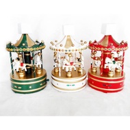 Christmas wooden carousel music box