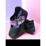 Black Leather School Shoes For Kindergarten Kuromi Y666 With Purple Sole Lights Size 25 To 33 Real P