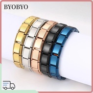 BYOBYO Italy Bracelets, Stainless Steel Stretchable Italian Modules,  Square Italian Charm Bracelets