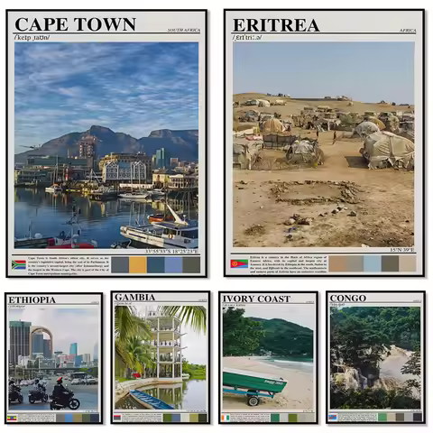 Cape Verde, Cape Town, Republic of Congo, Djibouti, Egypt, Ethiopia, Eritrea, Ghana, Gambia, Ivory C