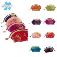 COSE Auspicious Cloud Embroidery Coin Pouch Flower Cloth Jewelry Storage Bag Portable Gift Pouch She