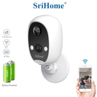 SriHome DH008 (4MP) Battery Camera Wire Free Wireless WiFi CCTV 2K Video Record Two-Way Audio