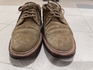 Suede long wing blucher 麂皮雕花皮鞋 us6.5 not Alden, C&J , John Lobb