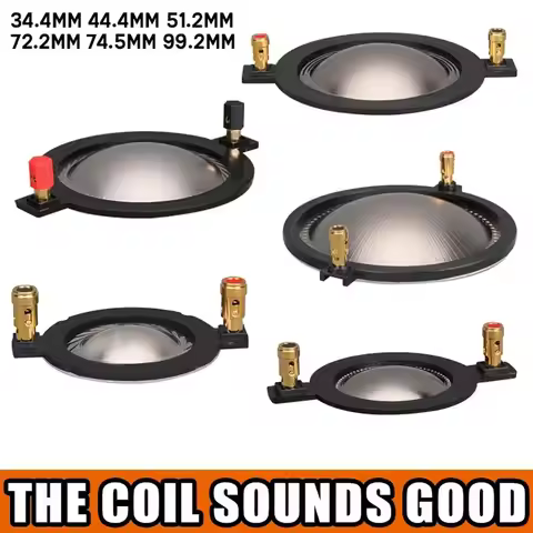 1Pc Black 34.4 44.4 51.3 74.5mm Core Copper Wire Tweeter Voice Coil Membrane Titanium Film Treble Sp