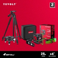 YEVOLT Green Cross Line Level Self-Leveling Measuring Tools 2 Line Laser Level Kit with 360° Rotatin