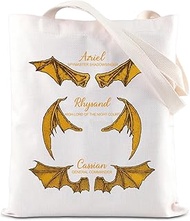 ACOTAR Inspired Tote Bag Bat Lover Gift The Night Court Illyrians Merch ACOMAF Bookish Shoulder Bag