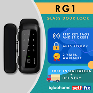 igloohome Glass Door Smart Digital Lock - RG1-01 - Keypad / Bluetooth / RFID / Auto-Lock - FREE DELIVERY + INSTALLATION (2 Years Warranty)
