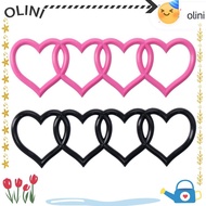 OLINI Rear Trunk Emblem, ABS Black,Pink  Love Heart Logo, Auto Accessories Decoration 8.58*2.76in Re