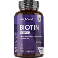 Tablet Biotin 365 Tablet 1 Tahun 1 Tablet Sehari 12000mcg Biotin Mesra Perjalanan Bukan GMO & Magnes