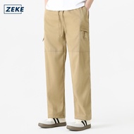 ZEKE B0077 Cargo Pants Seluar Panjang Kerja Lelaki Pocket Zipper Plain Trouser Tactical Cargo Long P