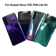For Huawei Nova 7 SE 7SE Back Battery Cover Housing Rear Door Cover Case Glass With Camera Len Globa