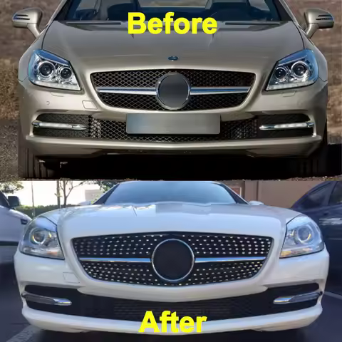 For Mercedes R172 Front Upper Lower Grille SLK-CLASS SLK200 SLK250 SLK350 SLK55 AMG 2011-2016 Diamon