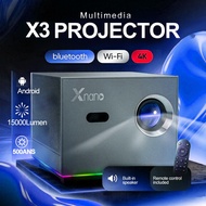 Fintex Max X3 4K 500 ANSI 15000Lumens Electric focus Projector Android 11.0 projector Portable Home 