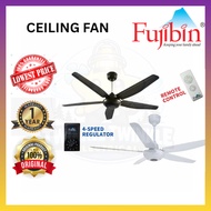 (ONE YEAR WARRANTY) FUJIBIN 60" 5 BLADES CEILING FAN FBCFB5/FBCFB5R (REGULATOR / REMOTE CONTROL) HEA