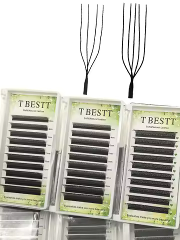 Tbestt U Shaped 5D 6D YY Lashes Extensions Soft U Shape 4DW Eyelashes Extensions Faux 5DW Eyelashes