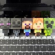 "My World" torch-shaped LED lamp with block figure and key chain, a collectible for gamers