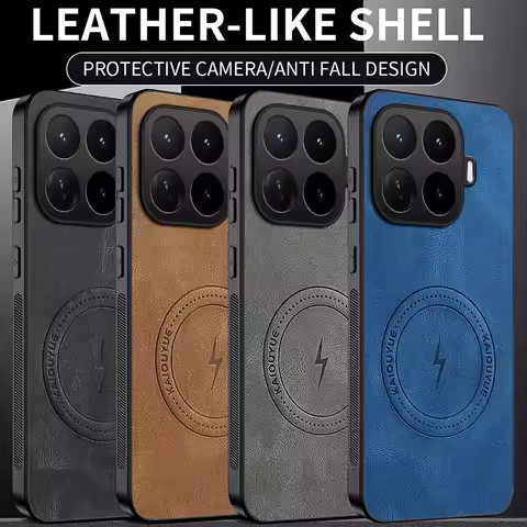 For XiaoMi 17T 15T Pro Case Advanced Plain Leather Magnetic All-Clad Lens Cover For Xiaomi 17T Pro W