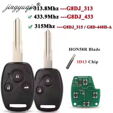 G8DJ_313/315/433 G8D-440H-A ID13 Chip Remote Car Key for Honda Accord Odyssey CRV Civic before 2004 