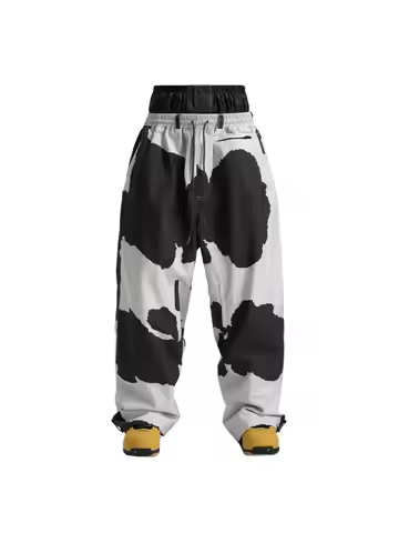 Gsou Snow 2025 Unisex Loose Cargo Ski Pants Waterproof Windproof Snowboard Trousers Men Women Winter