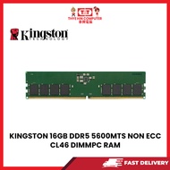 KINGSTON 16GB DDR5 5600MTS NON ECC CL46 DIMM 1RX8 PC RAM