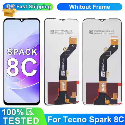 6.6" For Tecno Spark 8C LCD Display Touch Screen Assembly Digitizer For KG5K KG5J KG5N LCD Display R
