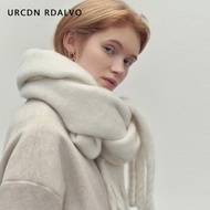 URCDN RDALVO保暖加厚圍脖女2024秋冬新款季白色圍巾高級感生日禮