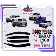 JETOUR T2 X70 PLUS DASHING 4 Tingkap Air Press Window Kereta Door Visor Kecil Besar Mugen Door Visor