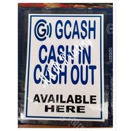 ☾Gcash cash in white signage laminated