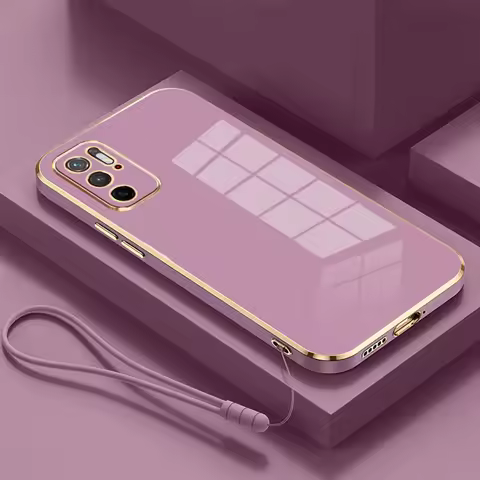 For Xiaomi Poco M3 Pro 5G Case Poco M3 Pro Cover M2103K19PG M2103K19PI Luxury Square Plating Phone C