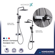 HEMOS X BATHROOM FAUCET 3 MODE BRASS MIXER RAIN SHOWER SETS SET MANDIAN HMX-19076-MB,MG