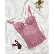 2hand pink lace corset(D65)