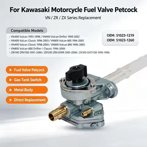 Moto Gas Fuel Petcock Tap Valve Switch Pump For Kawasaki ZR1100 ZR1200 ZRX1200R ZX1100 GPZ1100 VN400