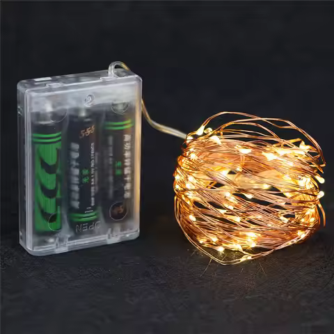LSDM 2M 5M 10M 100 Led Strings Copper Wire 3XAA Battery Operated Christmas Wedding Party Decoration 