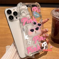 Cool Pink Sunglasses Cat Clear Casing For OPPO Find X7 Ultra X6 X5 X3 X2 Pro R9S R9 F1 F3 R11 R11S P