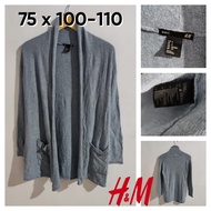 Long Outer Light Blue Bright Blue Size M fit L Cardi Sweater Women's High Neck Top