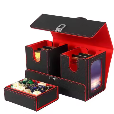 Handheld portable detachable inner box with windowed gaming king card box PTCG storage box deck box 
