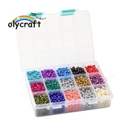 1box 375G 15 colors Baking Paint K9 Glass Seed Beads Round Mixed color 6/0 4~5x2.5~4.5mm Hole: 1.2~1