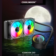 ชุดน้ำปิด2ตอน COOLMOON ICEMOON 240 ARGB ชุดน้ำปิด CPU AIO LIQUID(5V ARGB)ปั้มน้ำแบบแสดงผลดิจิตอลAIO