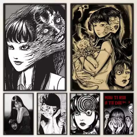 Hot Japan Anime Junji Ito Canvas Prints Poster Horror Thriller Dark Aesthetics Wall Art Home Decorat