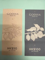 GODIVA 禮券 HK$50 + HK$100