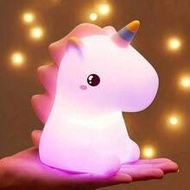 1pc Unicorn Night Light, Soft Plush Texture, 7 Color Modes With Touch Switch, USB Rechargeable, 3 Di