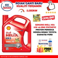 Genuine Shell Helix HX3 Semi Synthetic Minyak Hitam Engine Oil 20W-50 20W50 4L Proton Perodua Honda 
